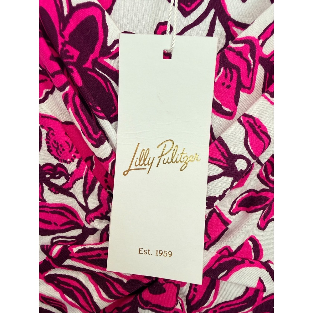 Lilly Pulitzer Skirted Romper Sz M Pink White Floral Coastal Retail $168 - Picture 10 of 12